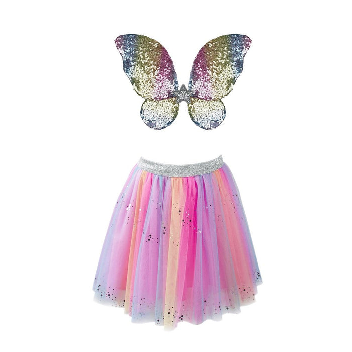 Skirt, Wings, & Wand - Rainbow Sequins 4-6 Years (42925)