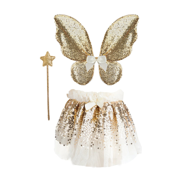 Skirt, Wings, & Wand - Gracious Gold Sequins 4-6 Years (41755)