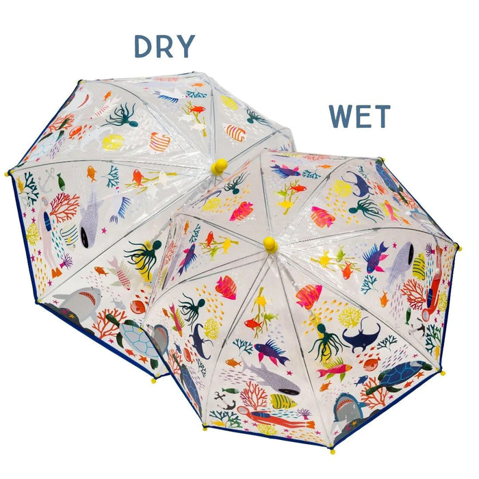 Clear Colour Change Umbrella - Deep Sea