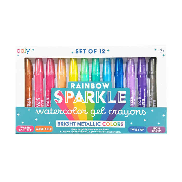 Rainbow Sparkle: Watercolor Gel Crayons - 12pc Set (133-119)