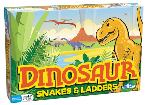 Dinosaur Snakes and Ladders vintage design
