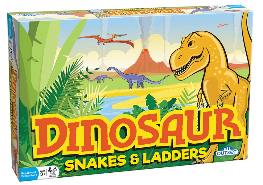 Dinosaur Snakes and Ladders vintage design