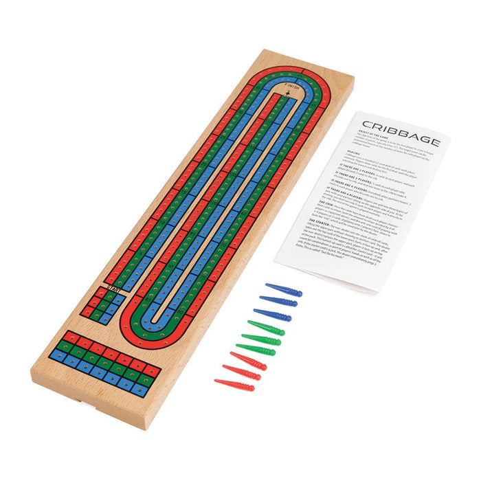 Cribbage: Wood Board 3-Lane Colour (19266)