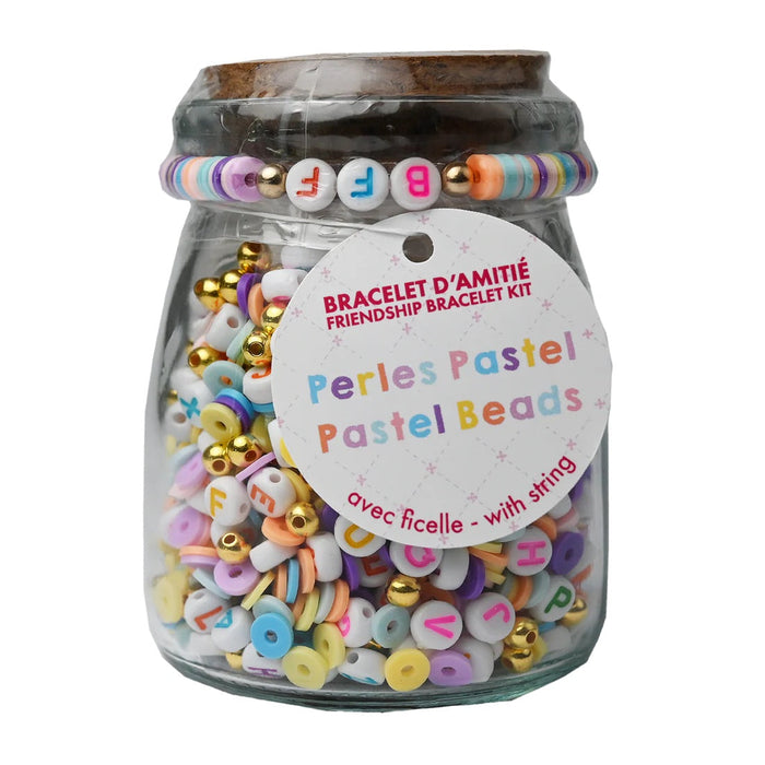 Friendship Bracelet Kit - Pastel Beads Jar