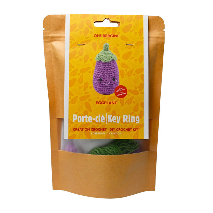 DIY Crochet Key Ring Kit - Eggplant