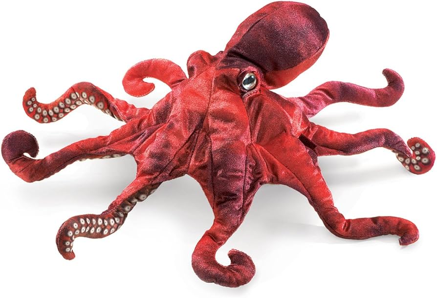 Octopus, Red (2974) - Hand Puppet