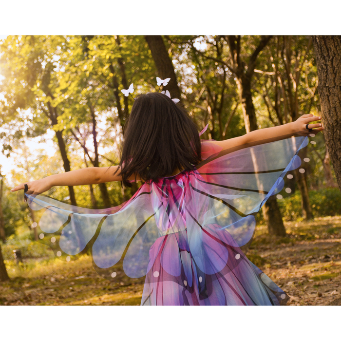 Butterfly Twirl Dress & Wings, Blue/Purple, Size 3-4 (32543)