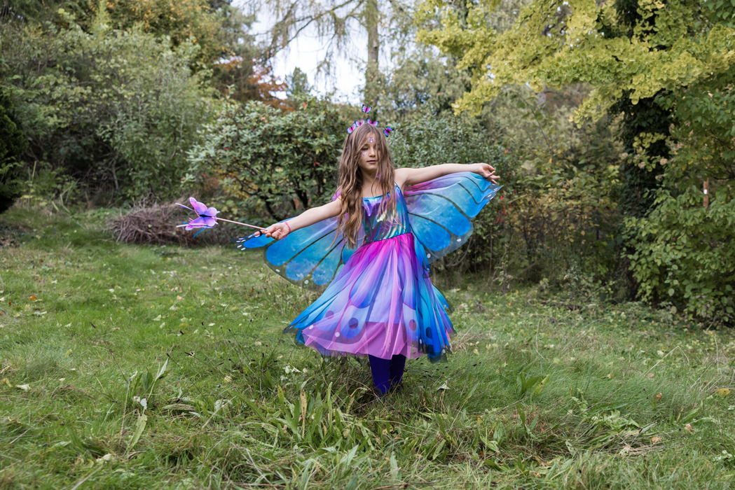 Butterfly Twirl Dress & Wings, Blue/Purple, Size 5-6 (32545)