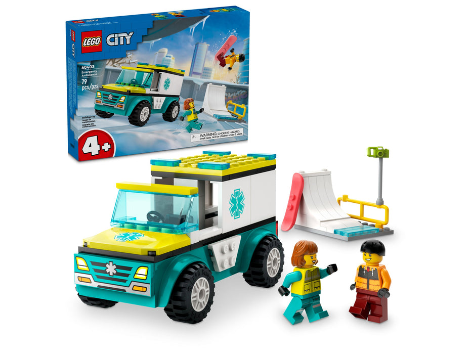 Emergency Ambulance and Snowboarder - City Great Vehicles 4+ (60403)