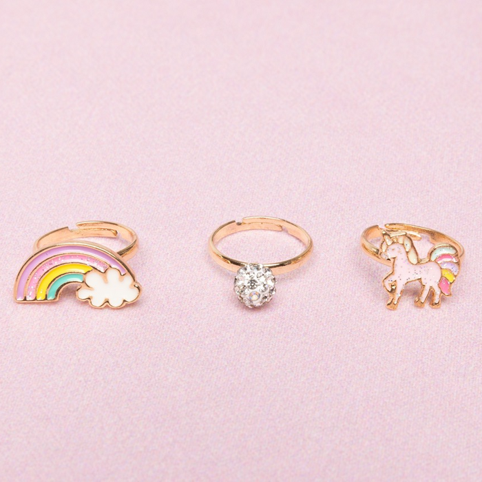 Boutique Unicorn Rainbow Rings, 3pcs (90207)