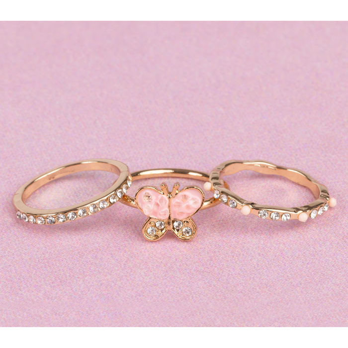 Boutique Chic Butterfly Garden Rings, 3pcs (92002)