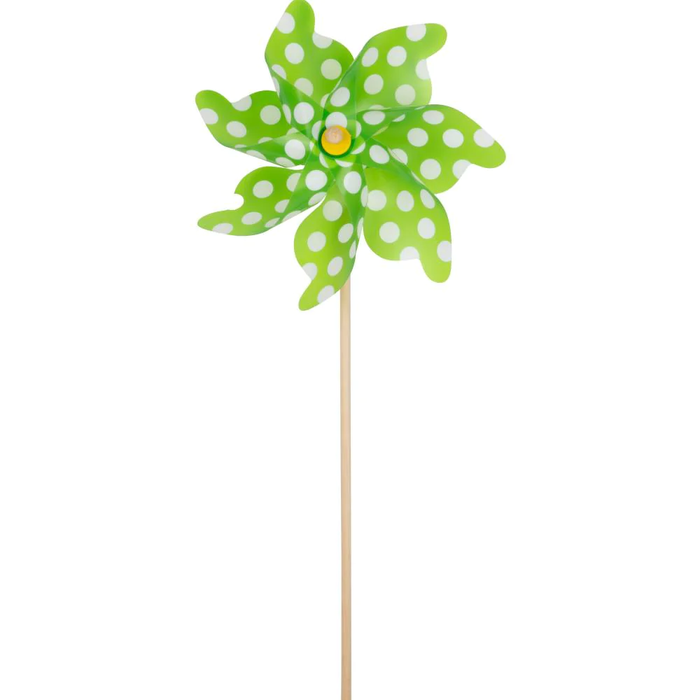 Green Pinwheel w/ White Polka Dots - 21 in