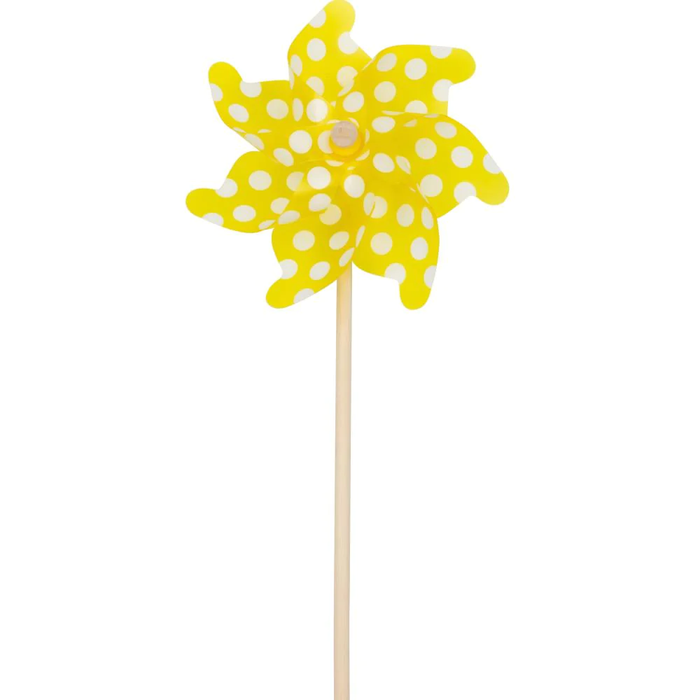 Yellow Pinwheel w/ White Polka Dots - 36 in