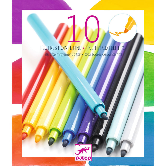 10 Fine Tip Markers - Rainbow (DJ09208)