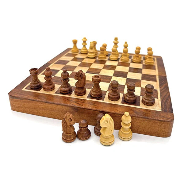 Chess - Folding  Wood 35cm (ECBM14S)