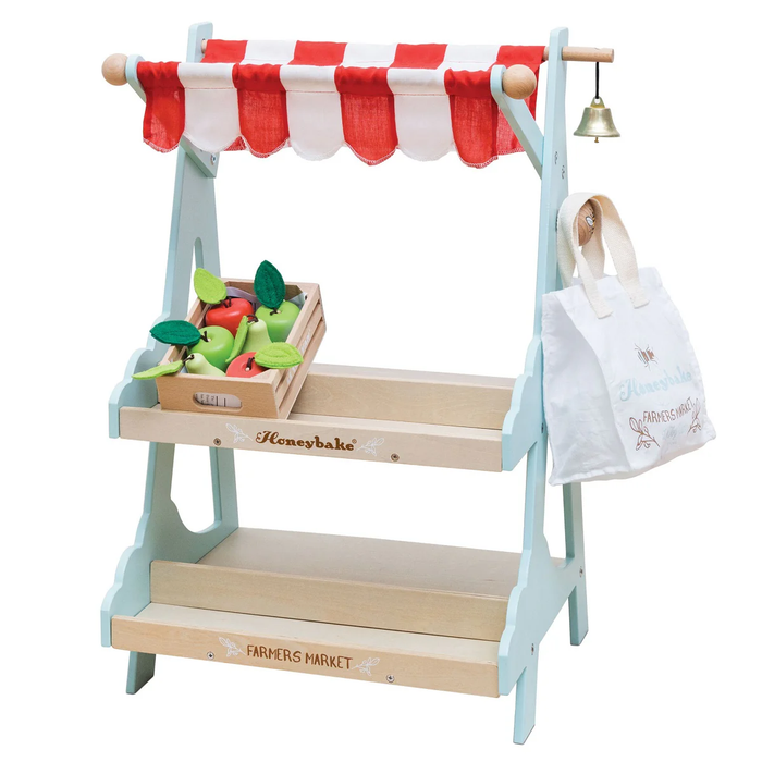 Wooden Market Stall & Fruit Play Food Crate
