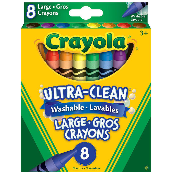 Washable Wax Crayons - Set of 8 (KT)