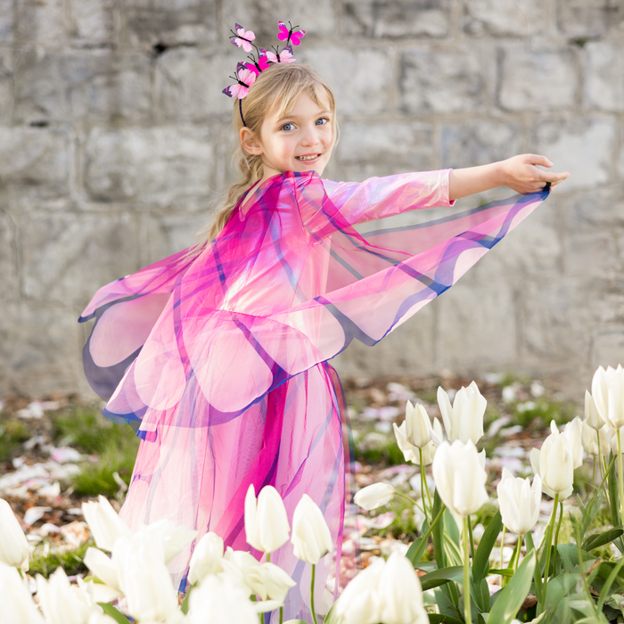 Butterfly Twirl Dress w/ Wings, Pink 3-4 Years (32523)