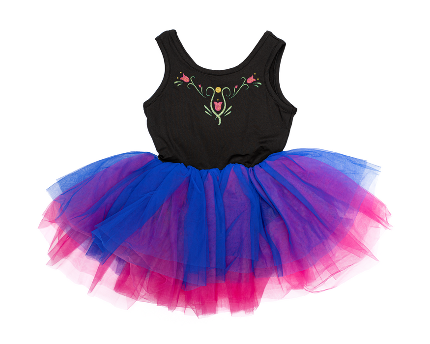 Anna Ballet Tutu Dress, Black/Multi, Size 3-4 (34693)