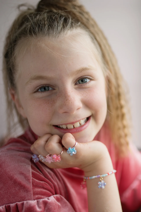 Rings - Boutique Shimmer Flower, 5pc (90202)