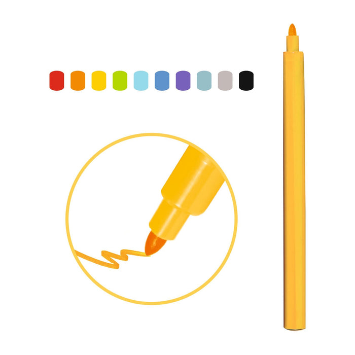 10 Fine Tip Markers - Rainbow (DJ09208)