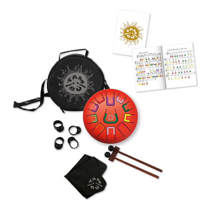 Tongue Drum 8 in. - 11 Tones Scarlet Sunset - Tambu (TMB08R)