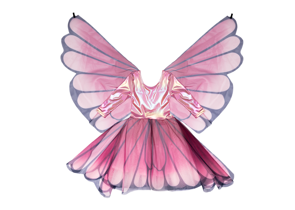 Butterfly Twirl Dress w/ Wings, Pink 5-6 Years (32525)