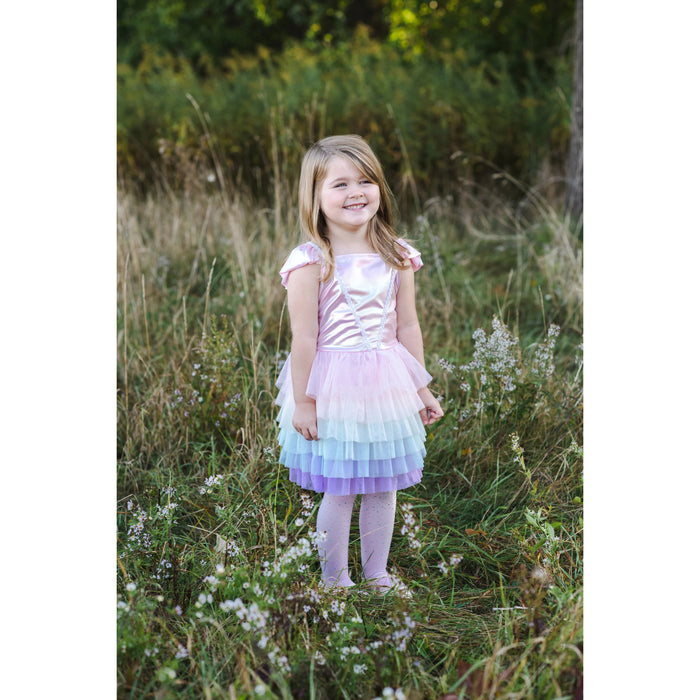 Tutu Dress - Rainbow Ruffle- Pink/Multi- 5-6 Years (32125)