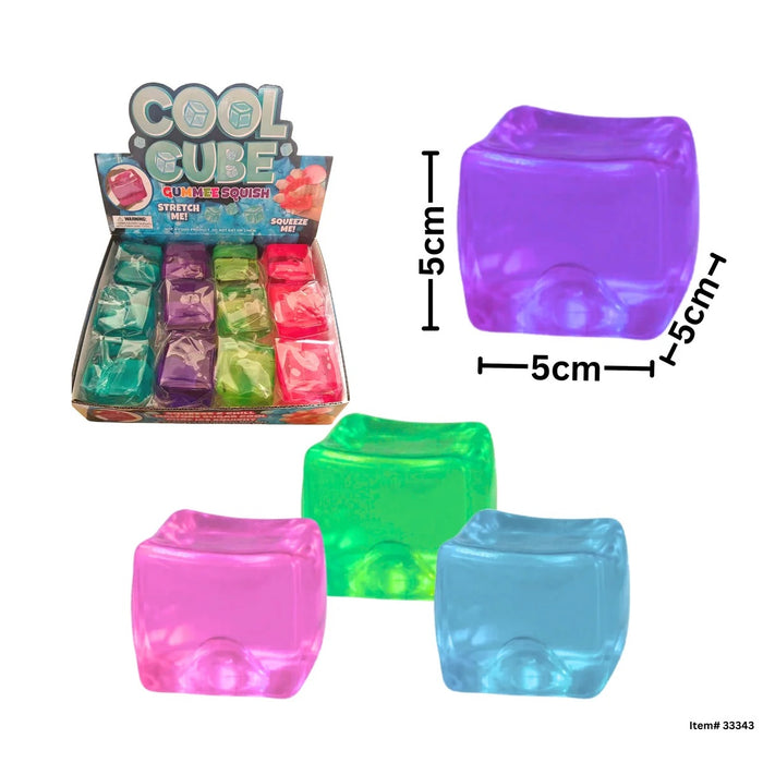 Clear Sugar Gummee Squish Cube - 5cm (33343) (CLS) - SORRY NO RETURNS