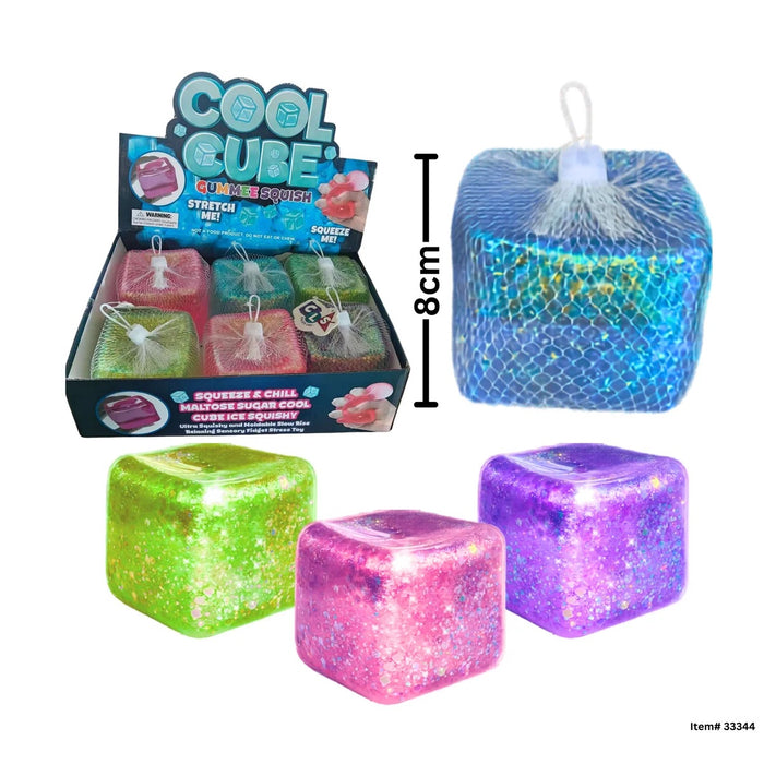 Jumbo Glitter Sugar Gummee Squish Cube (33344) (CLS) - SORRY NO RETURNS