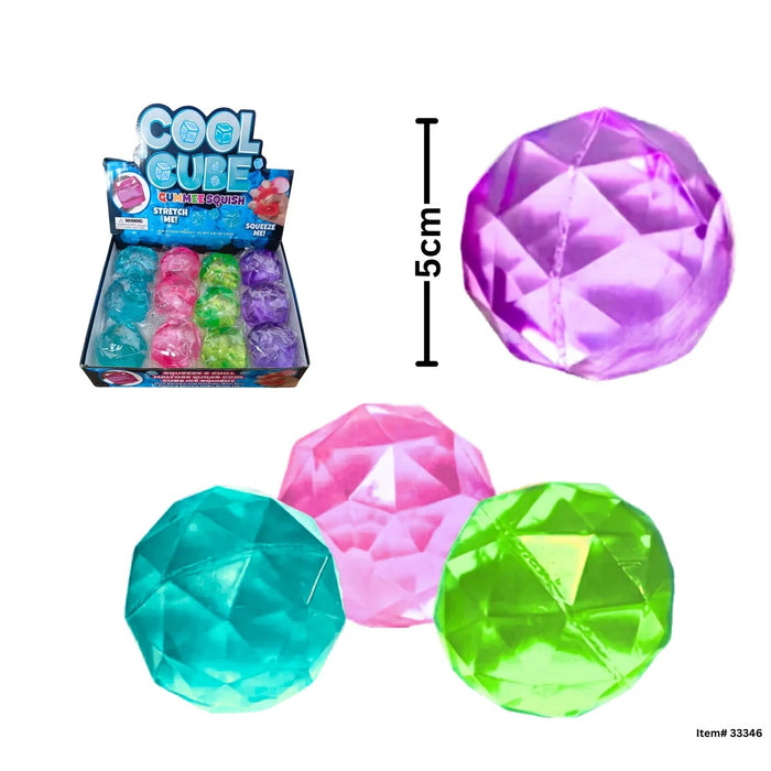 Clear Sugar Gummee Squish Diamond - 5cm (33346) (CLS) - SORRY NO RETURNS