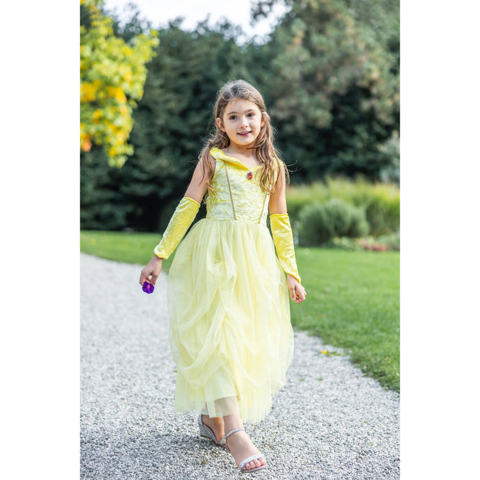 Velvety Soft Yellow Princess Gown w/ Arm Warmers- 3-4 Years (34103)