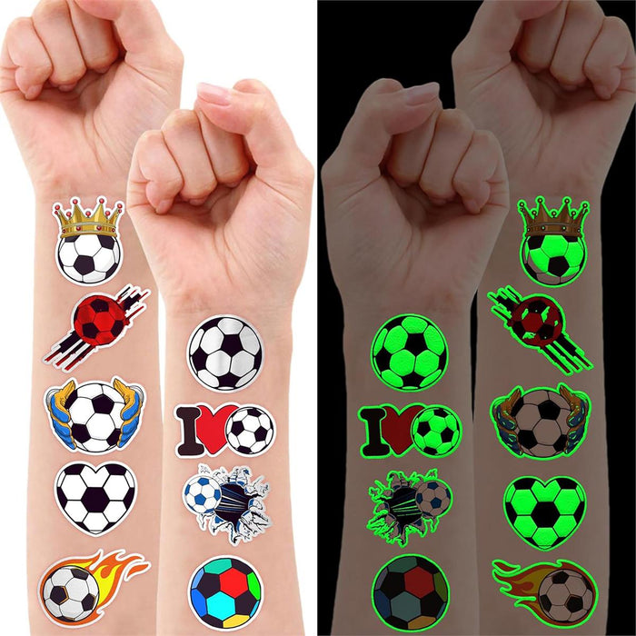 Glow-in-the-Dark Soccer Tattoo Sticker Sheets (CTG)