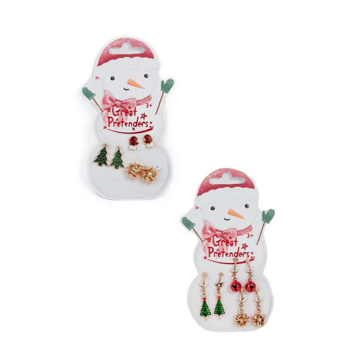 Earrings - Snowman, Studded, 3 Pair (87512)