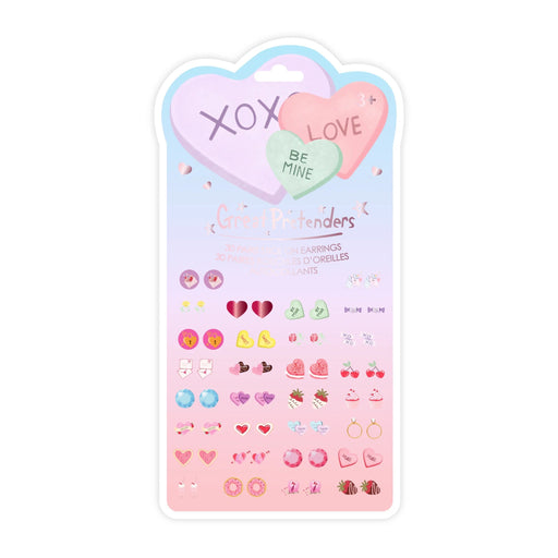 Sticker Earrings - Candy Heart Valentine 30 Pair 