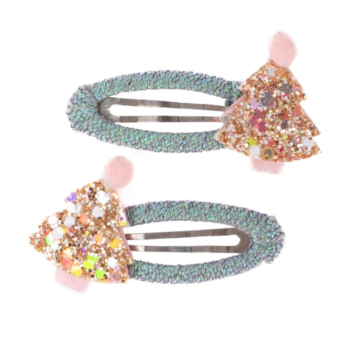 Hair Clips - Minty Christmas Holiday, 2 Pcs (88087)