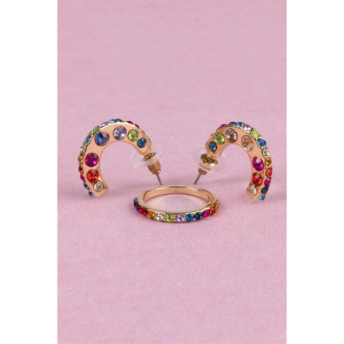 Earrings & Ring Set - Boutique Chic Rockin' Rhinestone (92401)