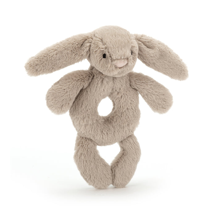 Bashful Beige Bunny Ring Rattle (BRR4B)