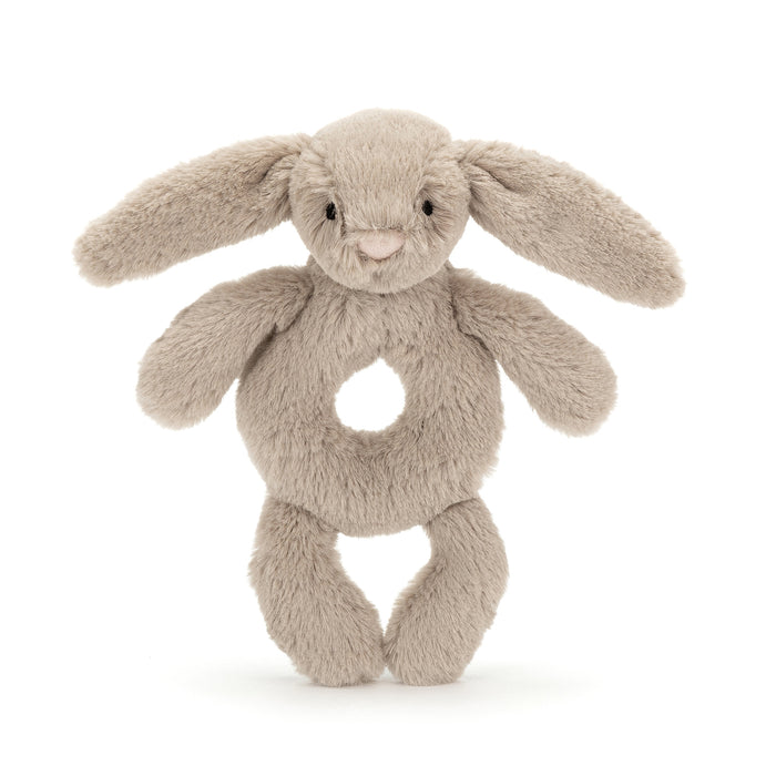 Bashful Beige Bunny Ring Rattle (BRR4B)