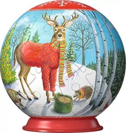 R - Christmas Animals Ornament Puzzle Ball 54pc (93851)