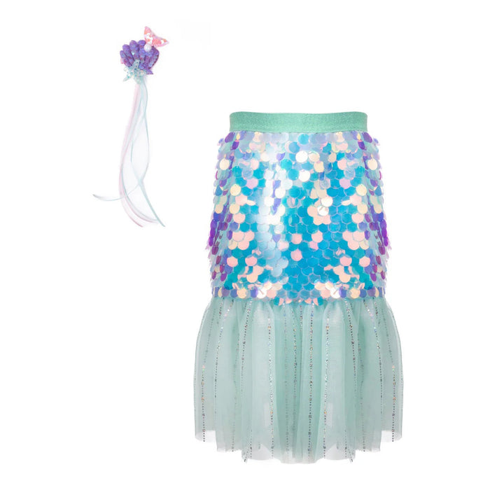 Tutu & Hairclip Set - Bling Bling Mermaid, Mint, 4-6 Years 