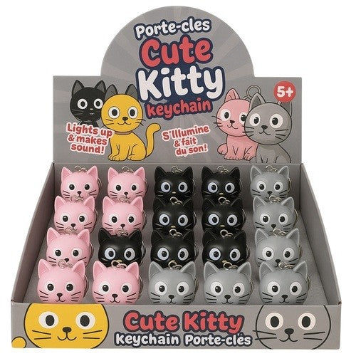 Light-up Sound Cat Keychain (KC1334)