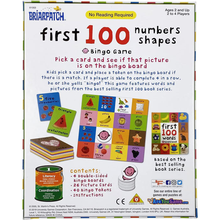Briarpatch - First 100 - Numbers & Shapes - Bingo Game