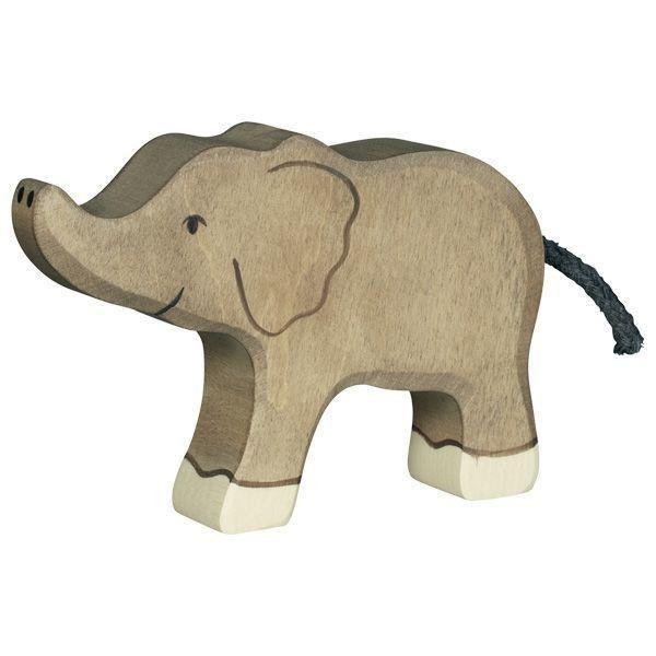 Elephant, small, trunk raised (80537) - Holztiger