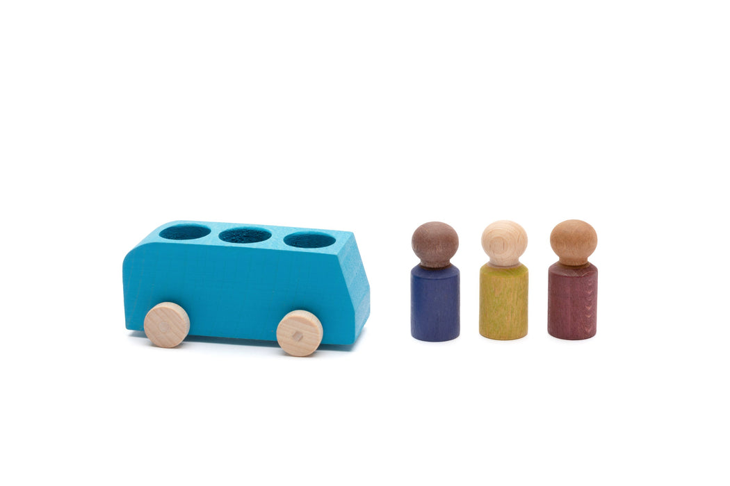 Bus Blue with 3 Figures - Lubulona (121603)
