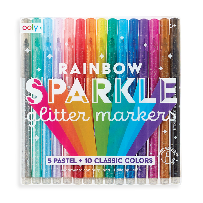 Rainbow Sparkle Glitter Markers 15pk (130-063)