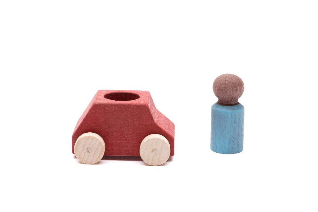 Car Red with Turquoise Figure - Lubulona (121313)