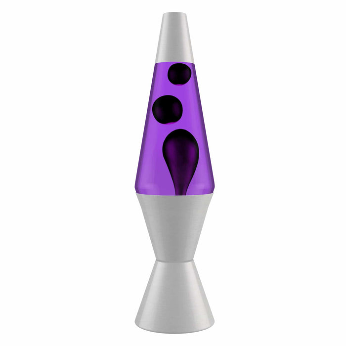 Lava Lamp: 14.5 in - Black/Purple/Silver
