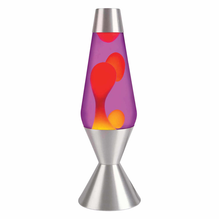 Lava Lamp: 16.3 in - Yellow/Purple/Silver