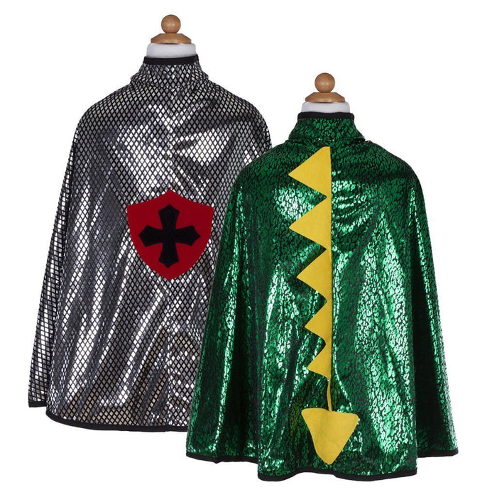 Reversible Cape - Dragon, Green/Silver, 5-6 Years (55693)